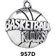 Basketball Rules Charm Sterling Silver - Fine Gifts La Bella Basket Company
