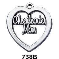 Cheerleader Mom Heart Charm - Fine Gifts La Bella Basket Company