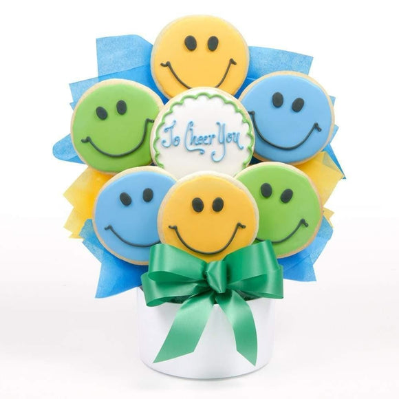 To Cheer You Cutout Cookie Bouquet - Fine Gifts La Bella Basket Company