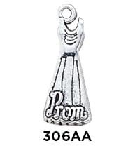 Sterling Silver Prom Dress Charm - Fine Gifts La Bella Basket Company
