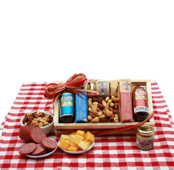 Signature Sampler Meat and Cheese Snack Set - Fine Gifts La Bella Basket Company