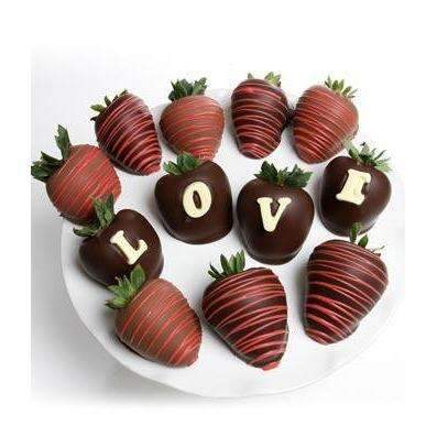 LOVE Chocolate Covered Strawberry - Fine Gifts La Bella Basket Company
