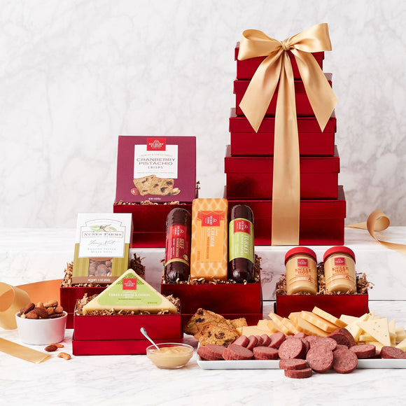 Hearty Meat and Cheese Gift Tower