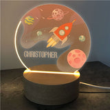 Outer Space with Rocket Light Up Sign