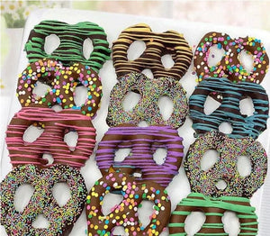 TWISTED CHOCOLATE COVERED PRETZELS- One Dozen