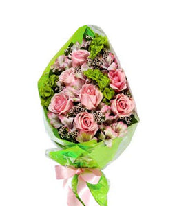 Pink Rose Hand Tied Bouquet