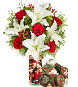 Christmas Lilies Deluxe with Oreos
