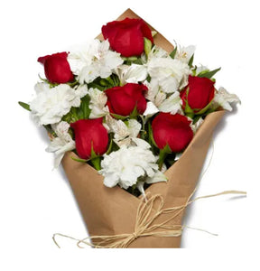 Deluxe Fresh Red and White Blooms