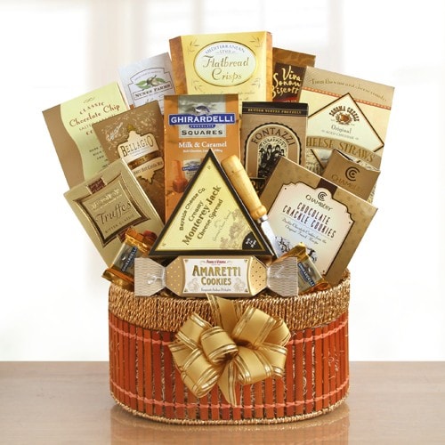 Golden Delights Basket - Fine Gifts La Bella Basket Company