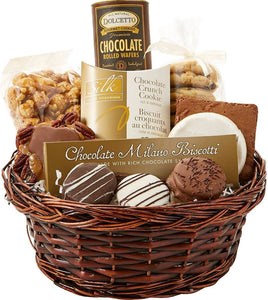 Chocolate Lovers Gourmet Treats Basket - Fine Gifts La Bella Basket Company