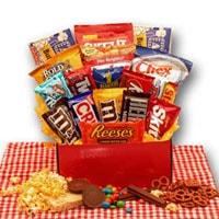 All American Favorites Snack Care Package - Fine Gifts La Bella Basket Company
