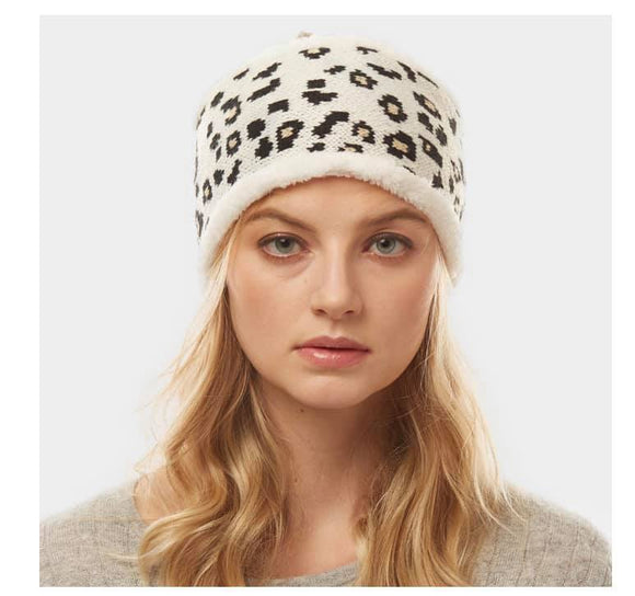 Leopard Print Fur Earmuff Headband