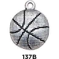 Basketball Charm Sterling Silver - Fine Gifts La Bella Basket Company