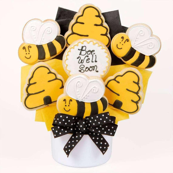 Bee Well Soon Cutout Cookie Bouquet - Fine Gifts La Bella Basket Company