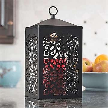 Black Scroll Lantern Candle Warmer - Fine Gifts La Bella Basket Company