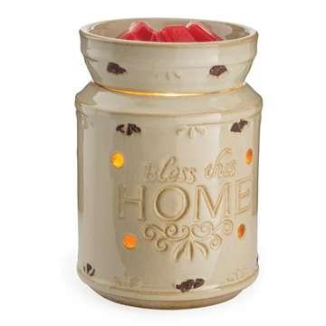 Bless This Home Cream Candle Warmer - Fine Gifts La Bella Basket Company
