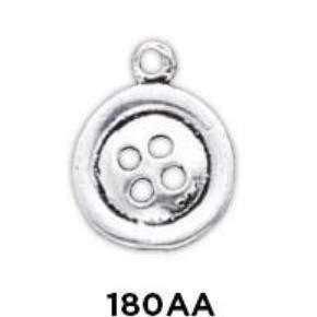 Button Charm Sterling Silver - Fine Gifts La Bella Basket Company