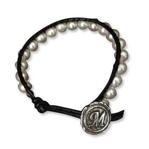 Chic Sweet & Fresh Water Pearl Initial Bracelet - Fine Gifts La Bella Basket Company