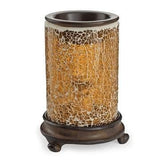 Crackled Amber Glass Candle Warmer - Fine Gifts La Bella Basket Company