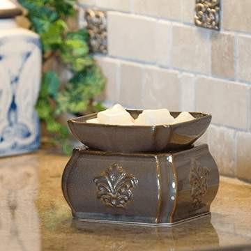 Toffee Damask 2-in-1 Candle Warmer - Fine Gifts La Bella Basket Company