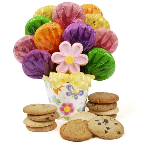 Fancy Flower Cookie Bouquet - Fine Gifts La Bella Basket Company