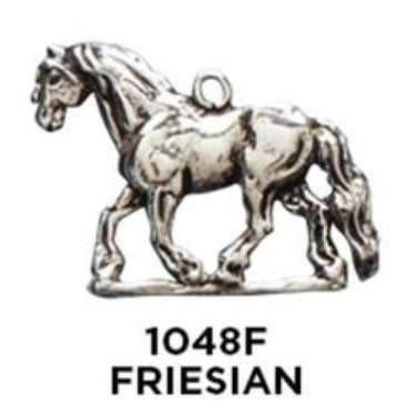 Friesian Horse Charm - Sterling Silver - Fine Gifts La Bella Basket Company