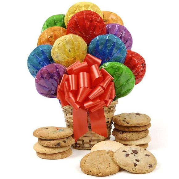 Happy Day Cookie Bouquet - Fine Gifts La Bella Basket Company