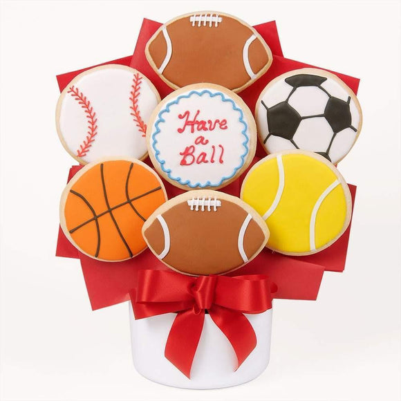Have A Ball Cutout Cookie Bouquet - Fine Gifts La Bella Basket Company