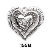 Heart Layered Sterling Silver Charm - Fine Gifts La Bella Basket Company