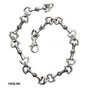 Horse Bridle Snaffle Bit Link Sterling Silver Bracelet 7.5 - Fine Gifts La Bella Basket Company