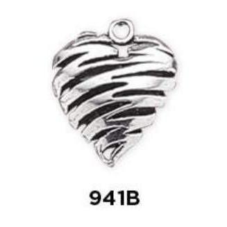 Hurricane Heart Charm Sterling Silver - Fine Gifts La Bella Basket Company