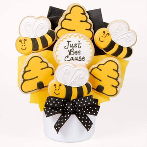 Just Bee Cause Cutout Cookie Bouquet - Fine Gifts La Bella Basket Company