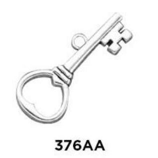 Key Charm Sterling Silver - Fine Gifts La Bella Basket Company