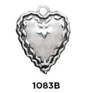 Lace Heart Charm Sterling Silver .925 - Fine Gifts La Bella Basket Company