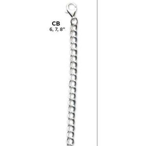 Light Weight Sterling Silver Charm Bracelet - Sizes 6" 7" 8" - Fine Gifts La Bella Basket Company