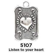 Listen To Your Heart Tablet Charm - Fine Gifts La Bella Basket Company
