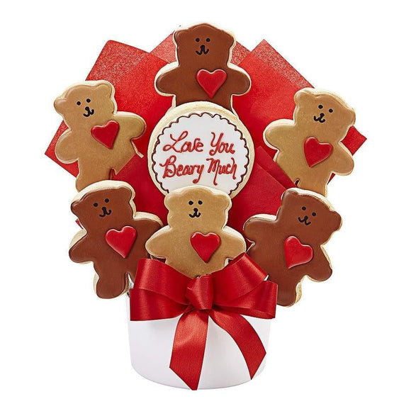Love You Beary Much 7 Cookie Bouquet - Fine Gifts La Bella Basket Company