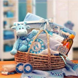 Precious Baby - Blue Gift Basket - Fine Gifts La Bella Basket Company