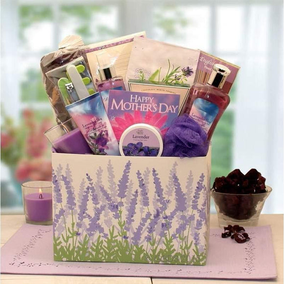 Relaxation Lavender Spa Gift Box - Fine Gifts La Bella Basket Company
