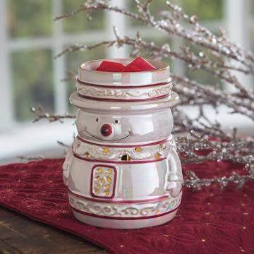 Snowy Glimmer Candle Warmer - Fine Gifts La Bella Basket Company