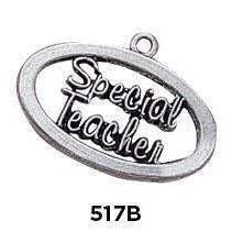 Special Teacher Oval Charm Sterling Silver .925 - Fine Gifts La Bella Basket Company