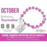 Swarovski Birthstone Crystal Bracelet w/ FREE Charm Genuine - Fine Gifts La Bella Basket Company