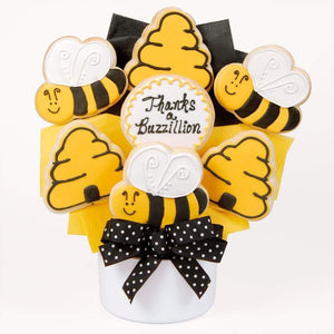 Thanks A Buzzillion Cutout Cookie Bouquet - Fine Gifts La Bella Basket Company