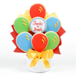 Thanks Balloon Cutout Cookie Bouquet - Fine Gifts La Bella Basket Company
