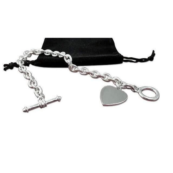 Tiffany Inspired - Toggle Heart Bracelet Sterling Silver - Fine Gifts La Bella Basket Company