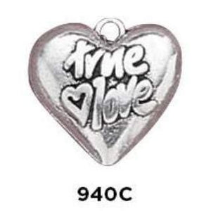 True Love Heart Charm Sterling Silver - Fine Gifts La Bella Basket Company