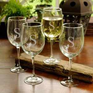 White Wine Glasses - Set of 4 - Fine Gifts La Bella Basket Company