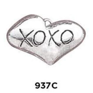 XOXO Heart Charm Sterling Silver - Fine Gifts La Bella Basket Company