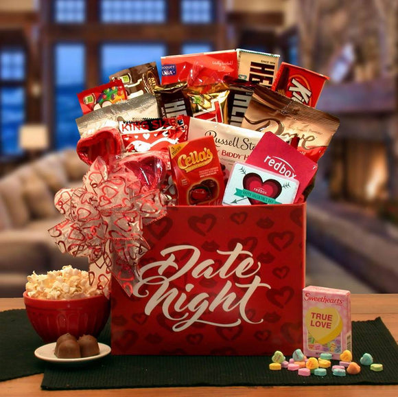 Date Night Romantic Valentine Gift Box - Fine Gifts La Bella Basket Company