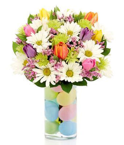 Farm Fresh Easter Egg Flower Bouquet Arrangement - Fine Gifts La Bella Basket Company